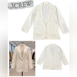 J.Crew Cecile Relaxed Sweater-Blazer Wool Blend Women Medium Cream Career Luxury